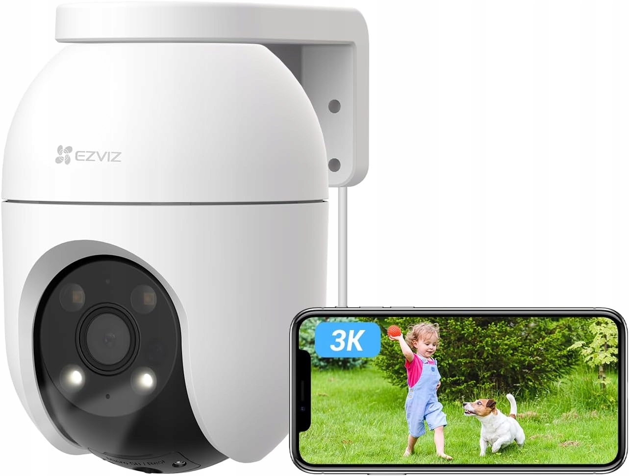 Ezviz C8c 5MP vonkajšia WiFi kamera 3K 360° Ptz IP65 farba nočného zvuku