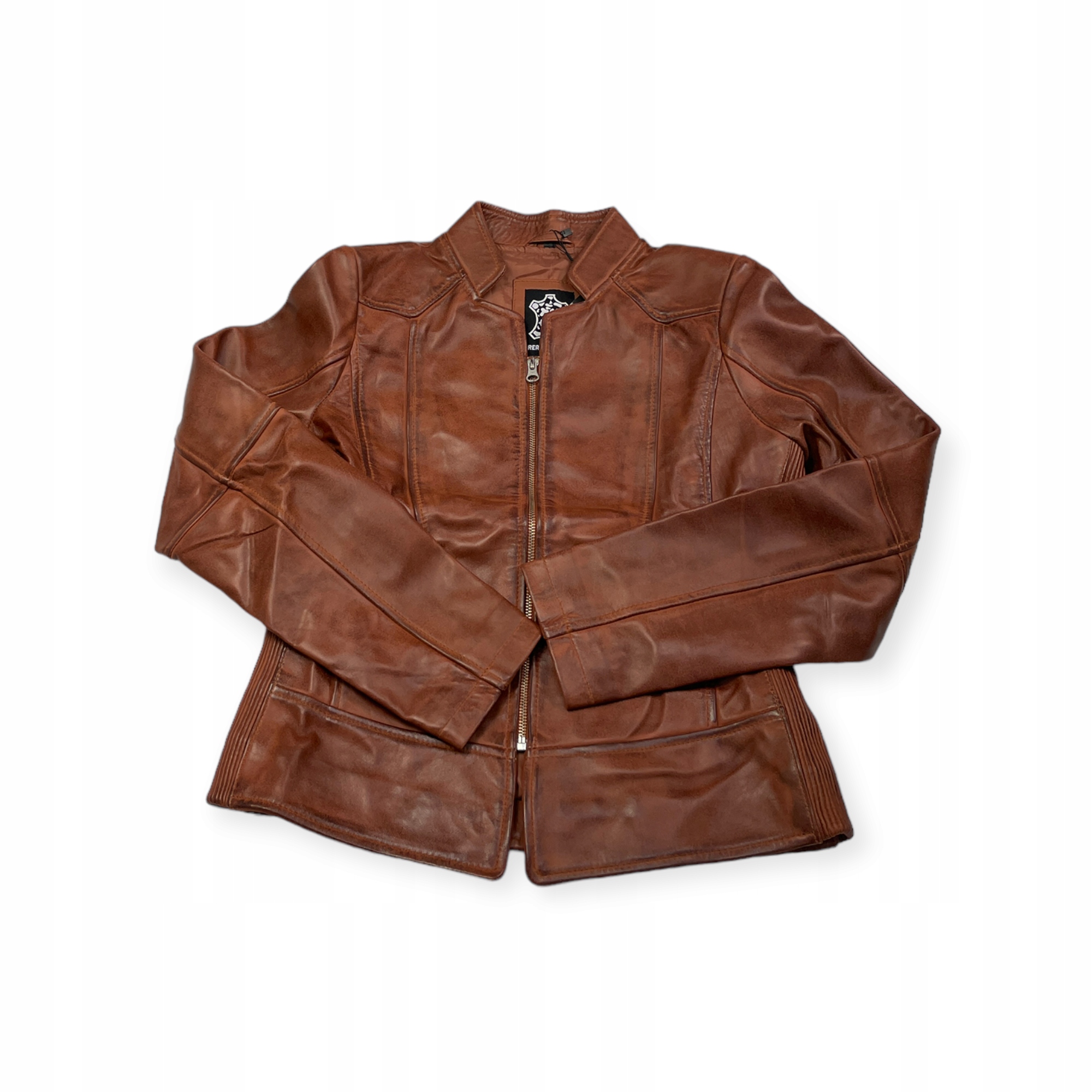 Dámská kožená bunda ramoneska Real Leather M