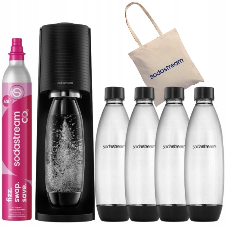 výrobník sody, sifon na perlivou vodu SodaStream Terra černý 4 lahve a taška
