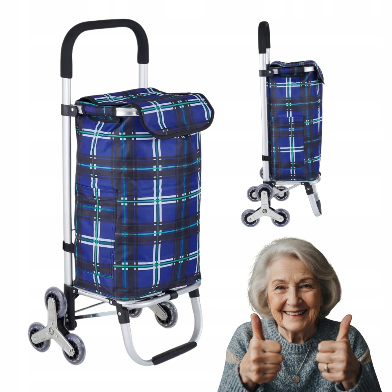 Taška Milan Nákupní Mřížka Vozík Na Kolečkách 3 Kolečka Na Schody 40L