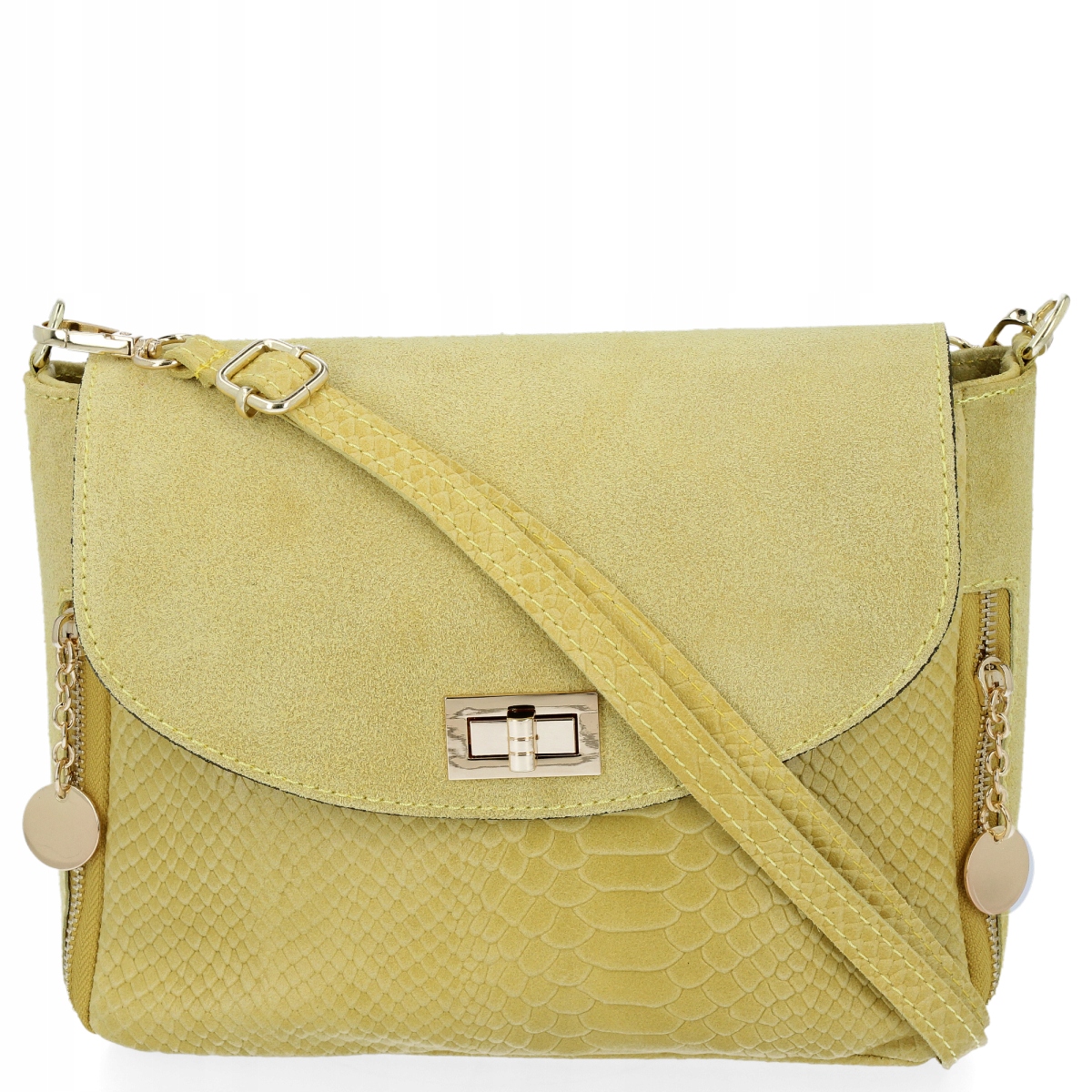 Kožená poštovní kabelka z přírodní kůže Limetka od Vittoria Gotti