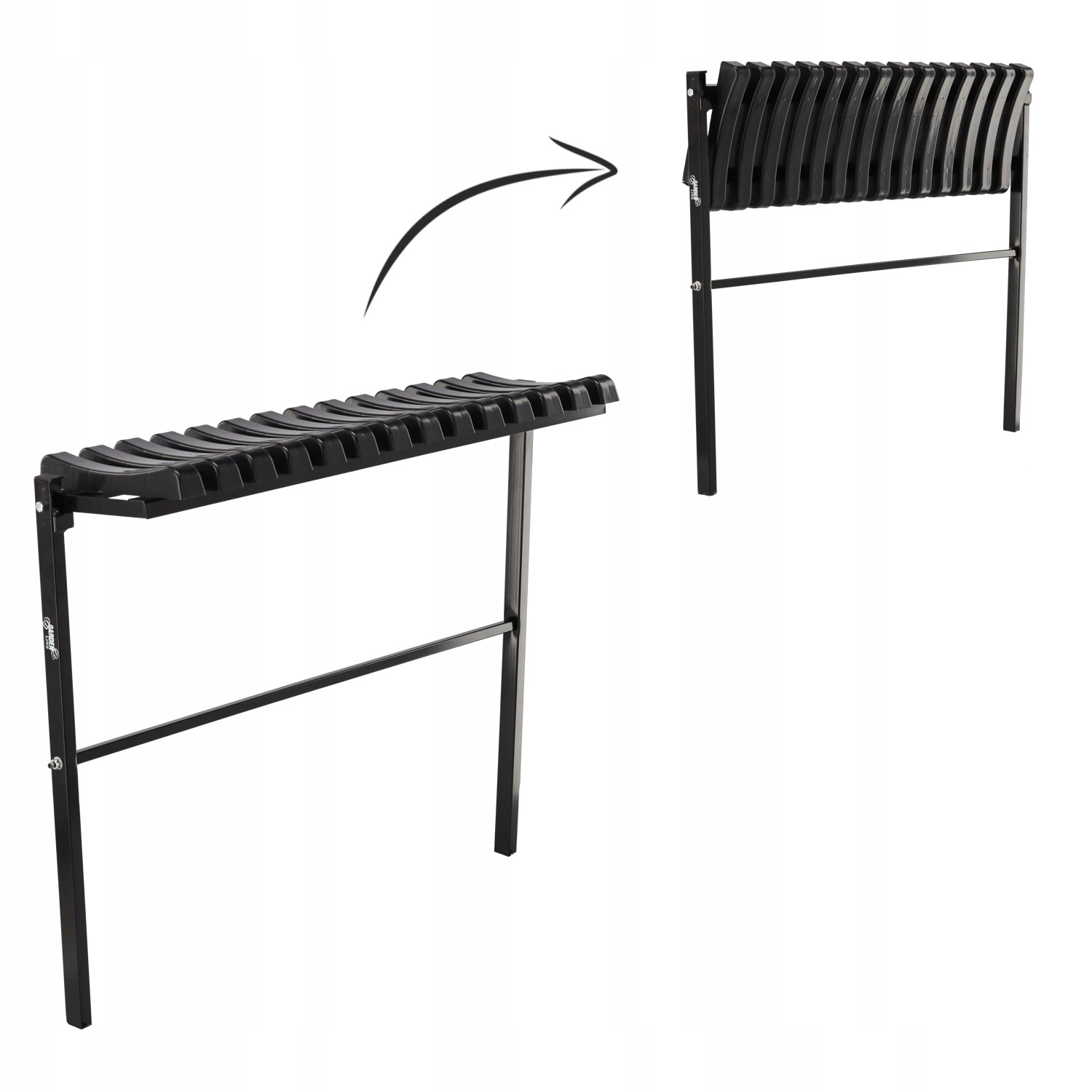 Hřbitovní lavice černá velká Elegantní skládací, dvoumístná, 86 cm