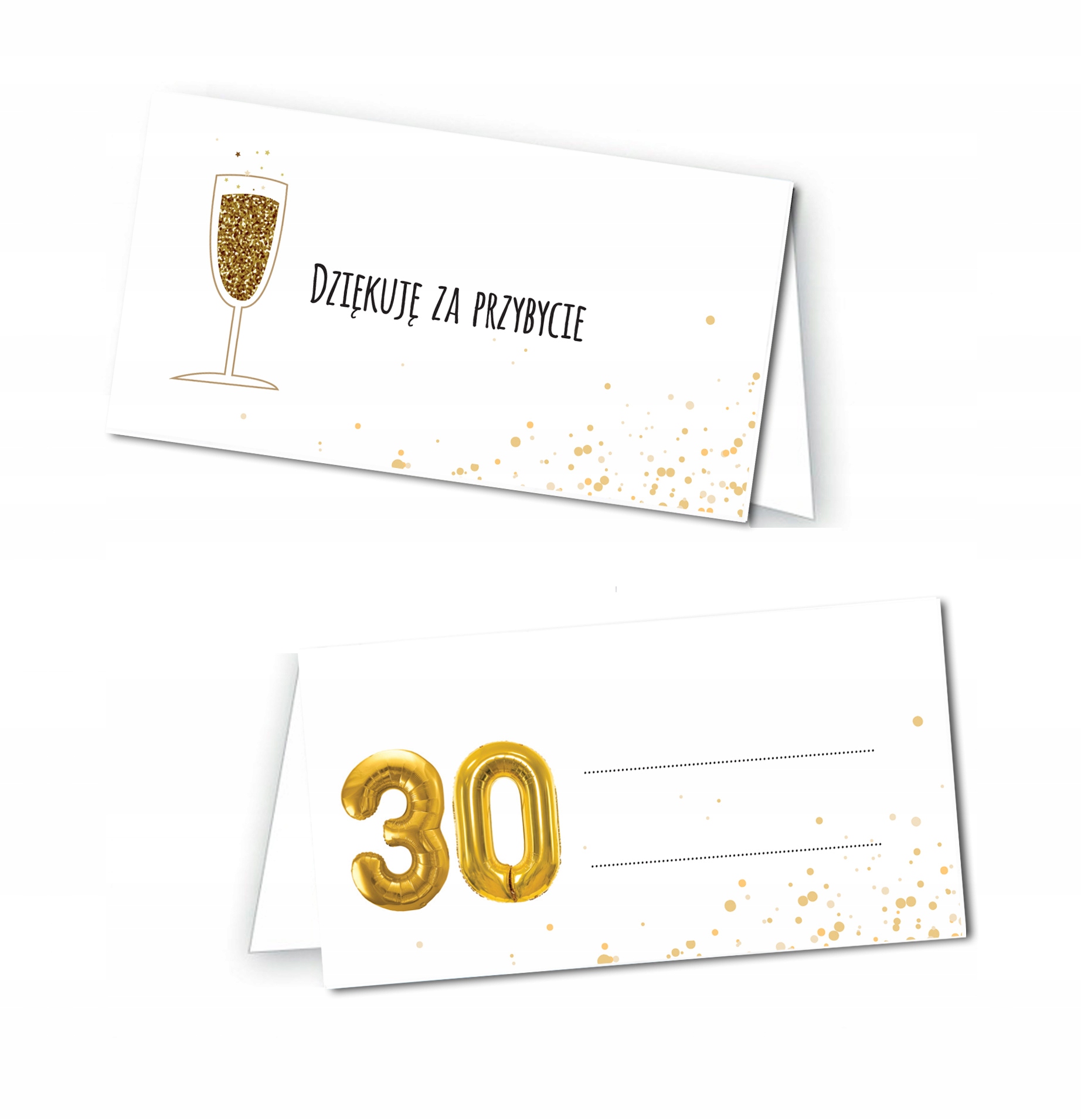 Wizytówki WINIETKI NA STÓŁ 30 urodziny 10 sztuk