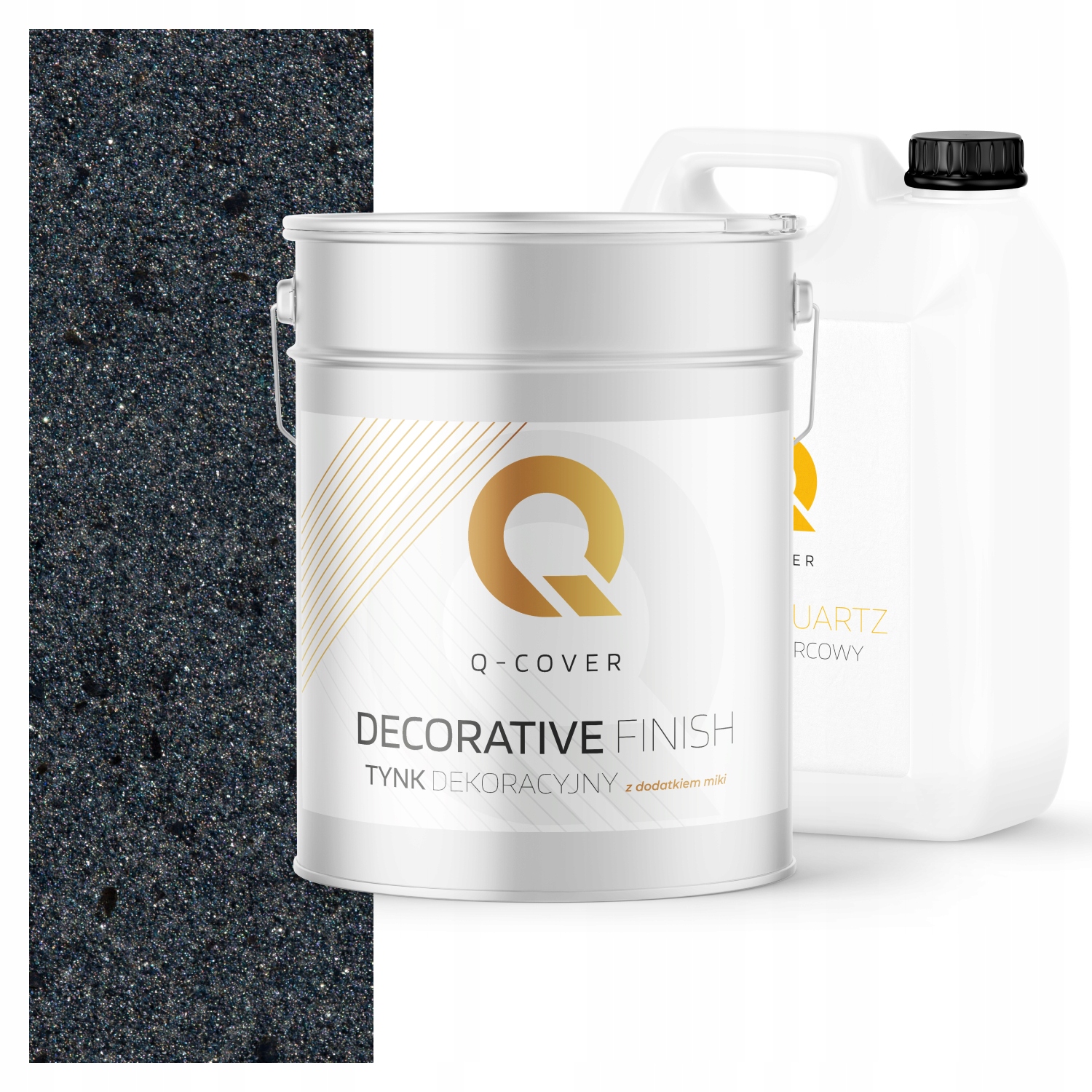 Dekorativní Omítka Set 3,5 m2 Grafit S Krystaly Černá Mika Grunt D923