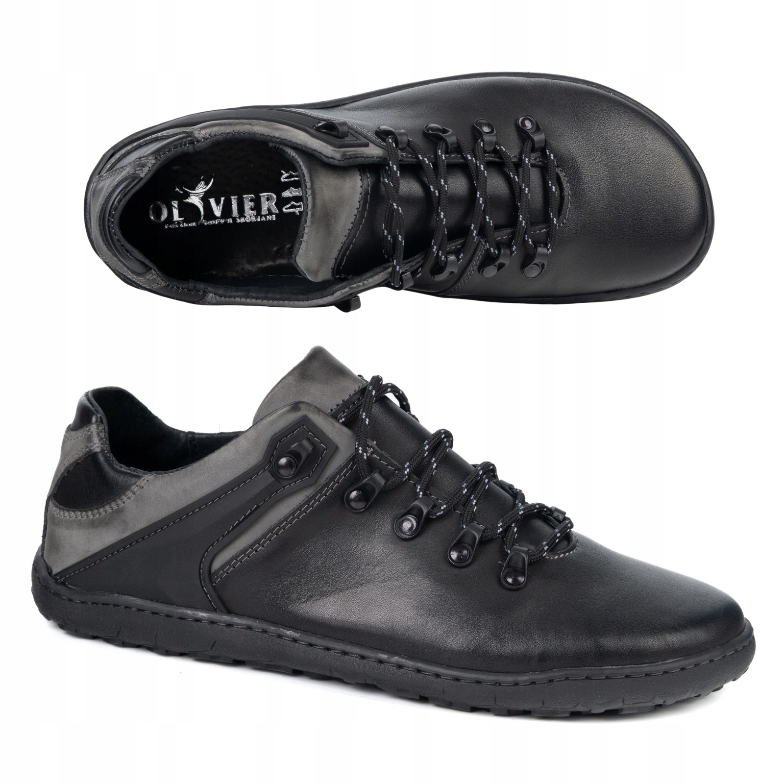 Buty barefoot męskie skórzane Olivier 316BF szerokie 41