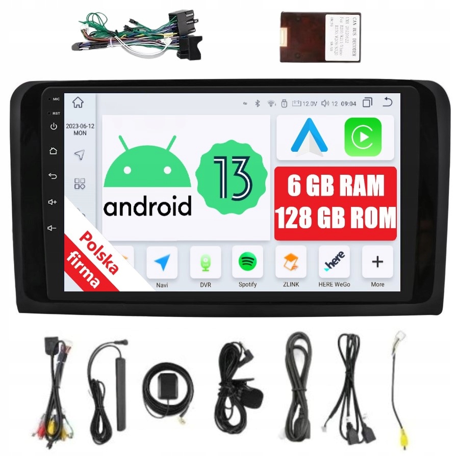 Rádio 2DIN Android Mercedes ML W164 Gl X164 6/128 Gb Dsp Carplay Lte