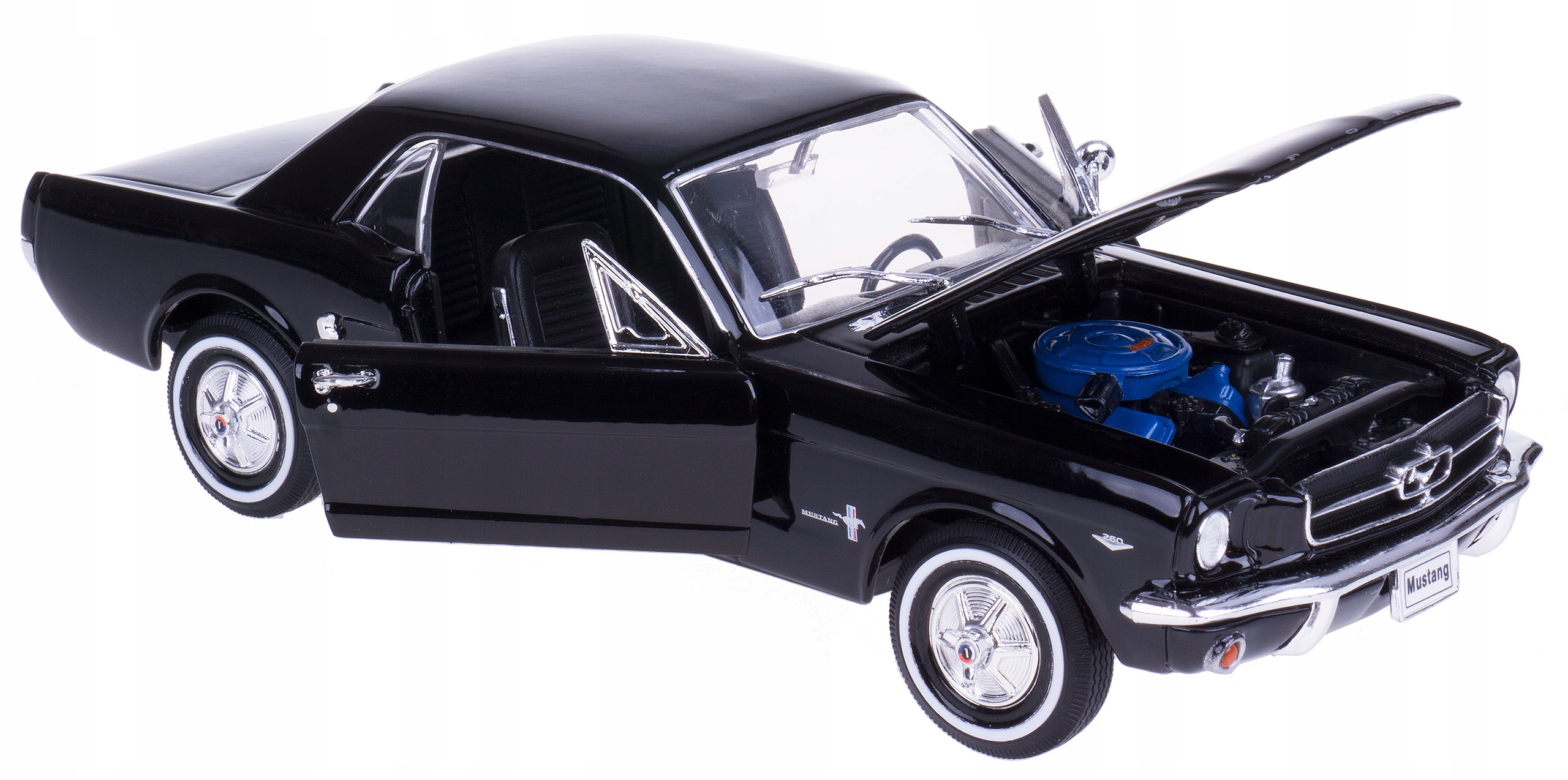 1964 1/2 Mustang Kupé Model Kov Welly 1:24 Černá