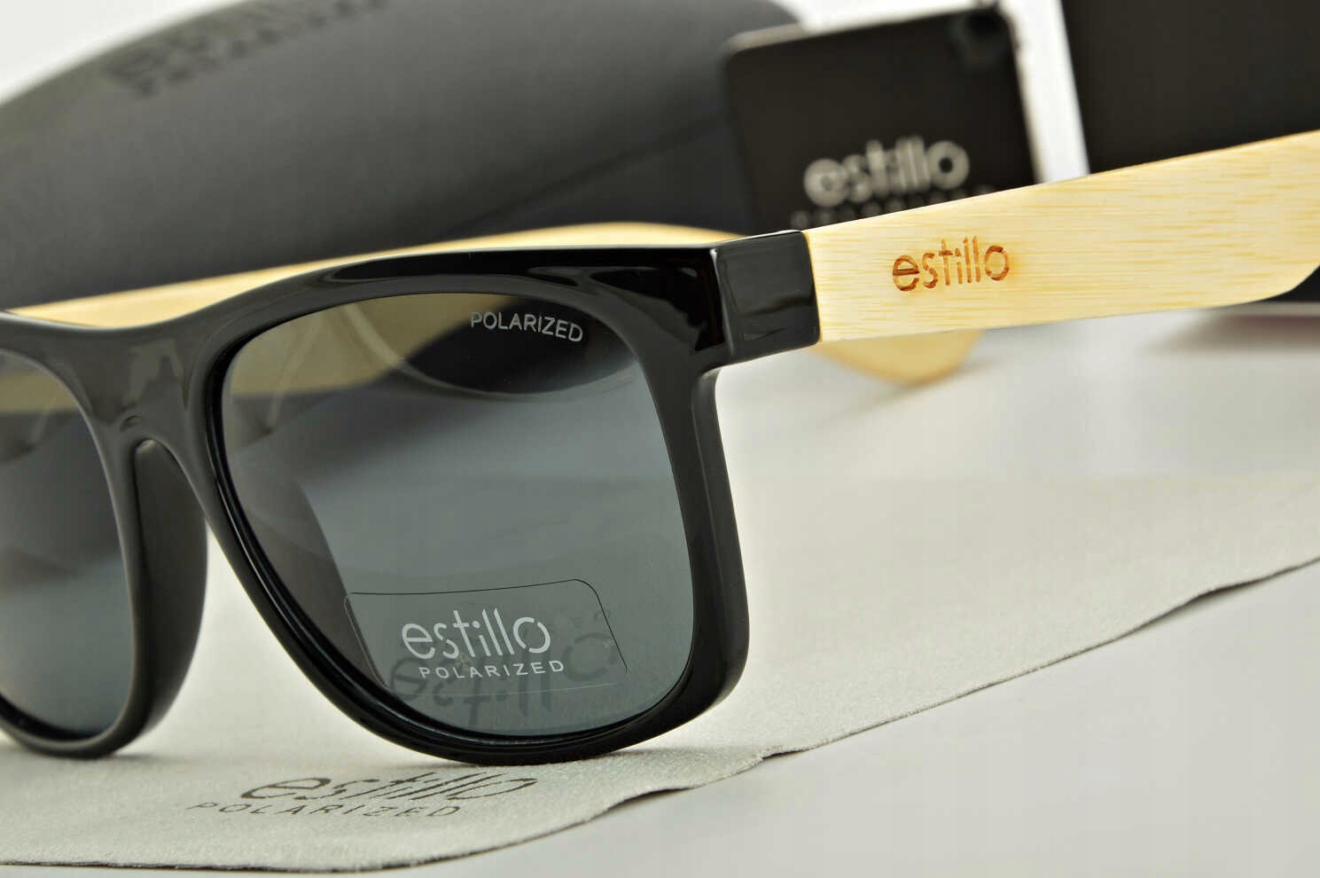 Drewniane Okulary POLARYZACYJNE Słoneczne Nerd PRZECIWSŁONECZNE UV400 marki Model EST-410