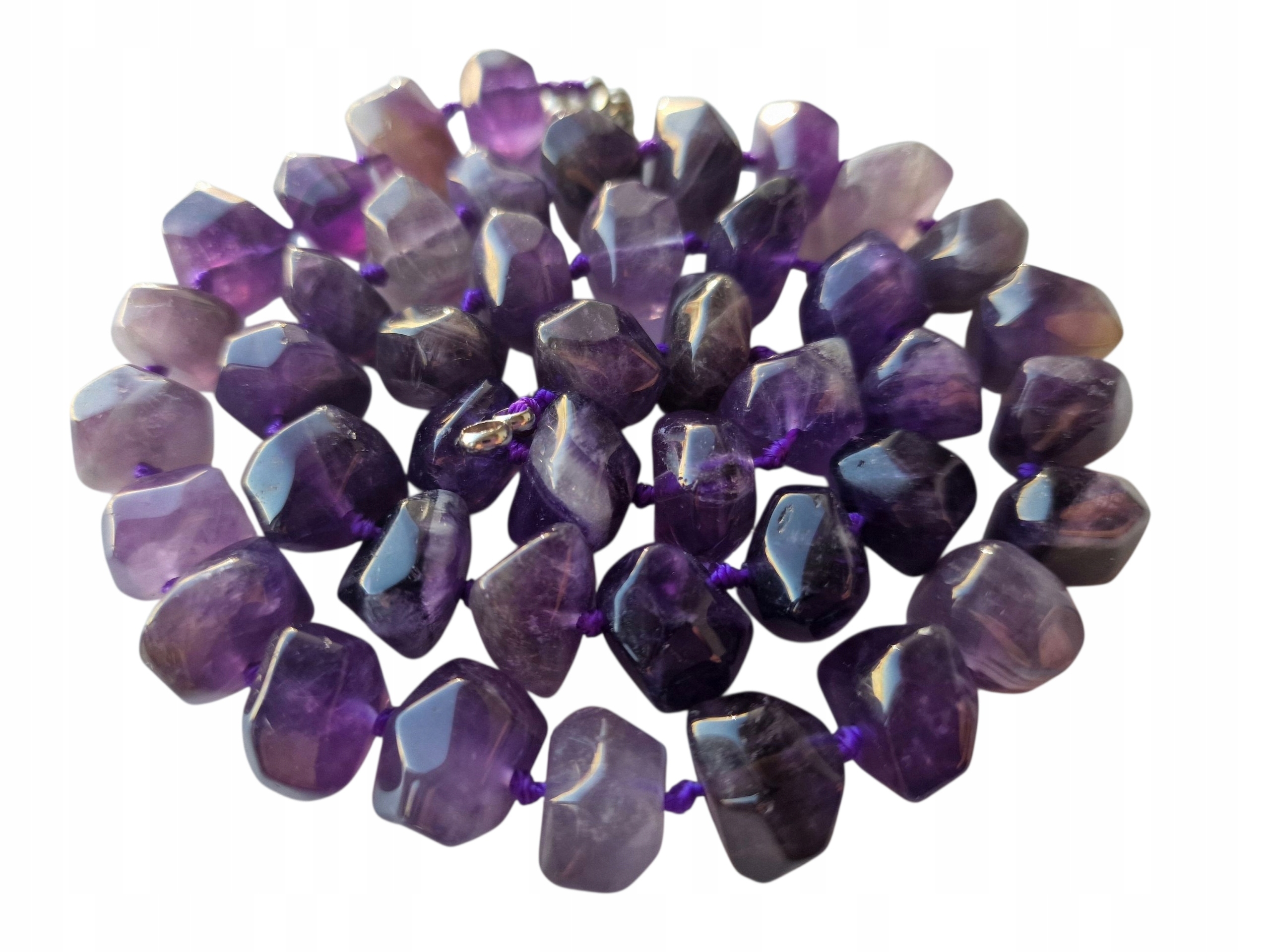 Vintage Ametsyt Přírodní Náhrdelník Kámen Jeruzalém Bahia Dobrá Aura