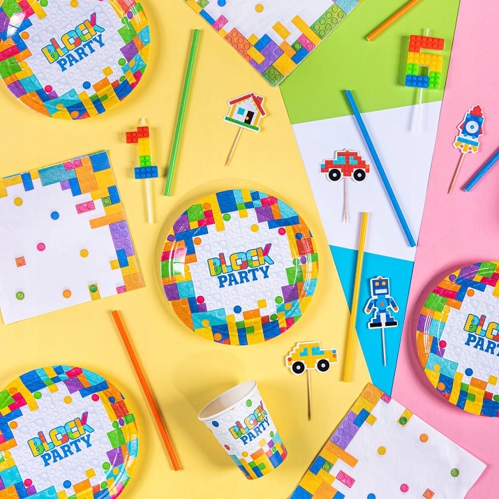 SERWETKI PAPIEROWE 10 sztuk Klocki Lego Urodziny Marka PartyPal