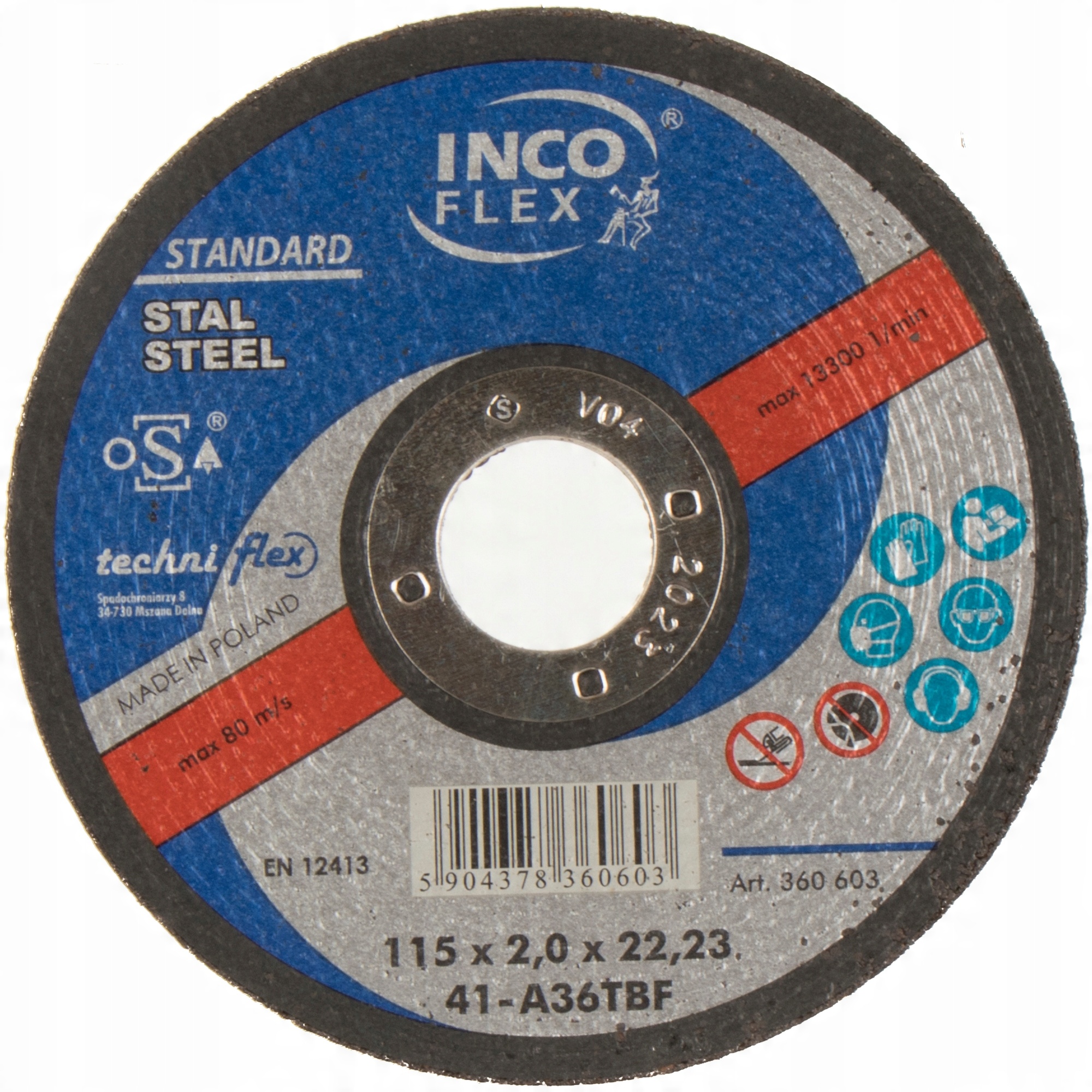 

Tarcza do cięcia metalu stali T1A 115x2x22