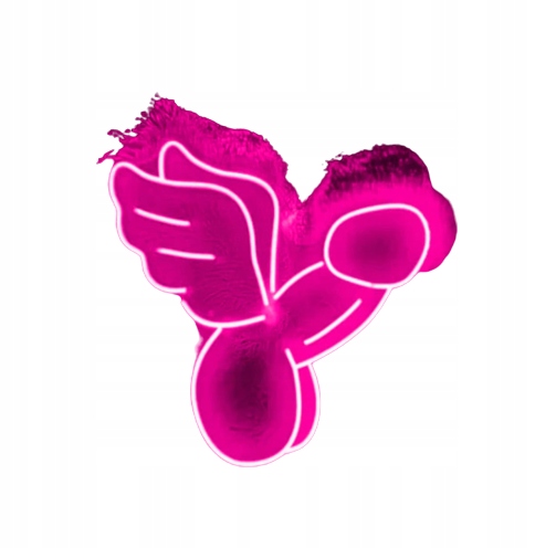 Neon LED dekoracja penis z skrzydłami m1