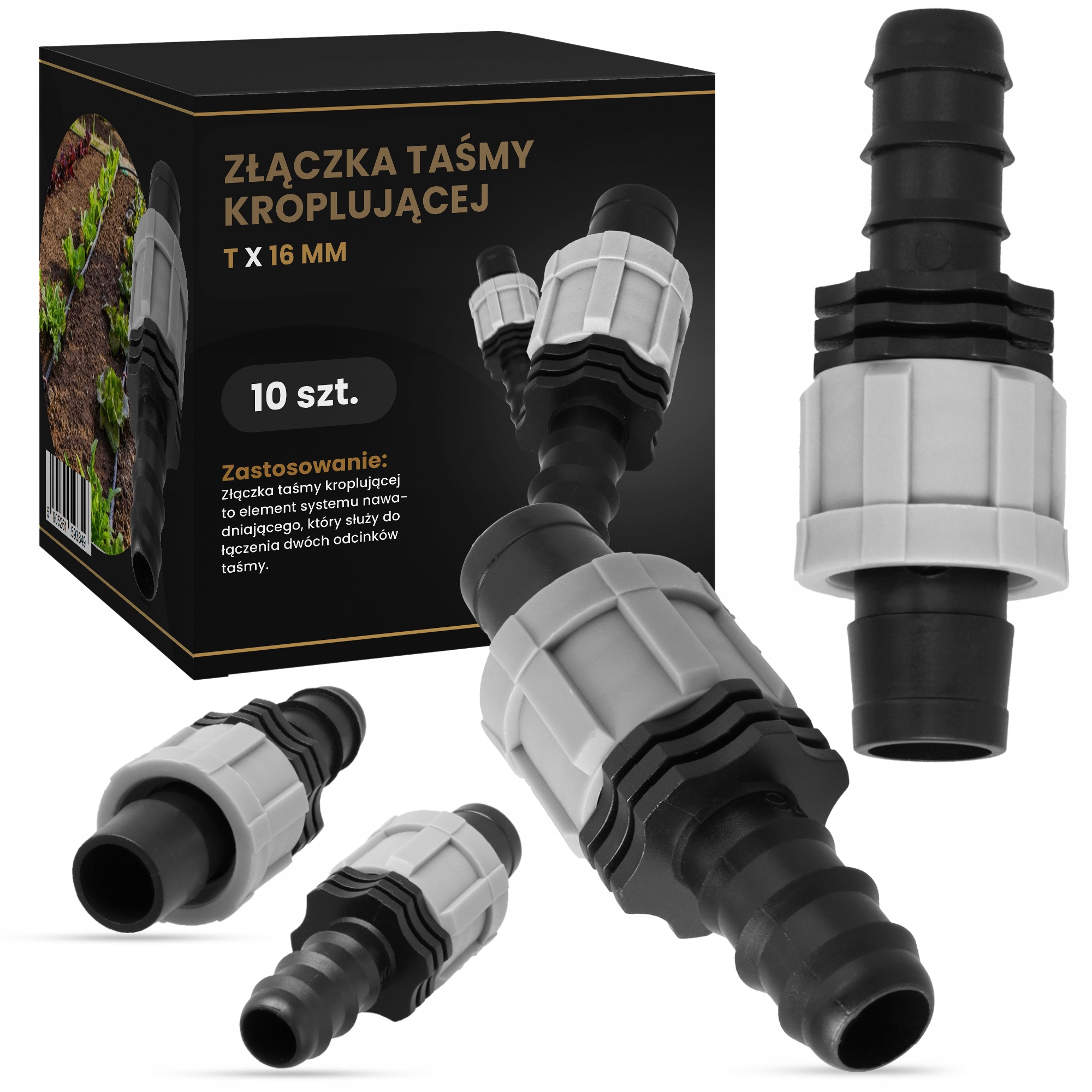 

10x Złączka Łącznik Węża Taśmy Kroplującej Tx16 mm