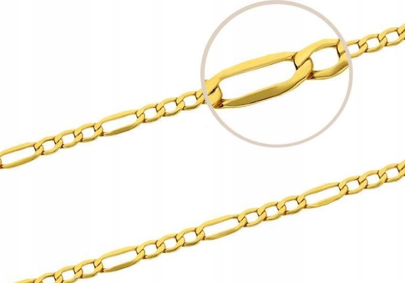 Zlatý řetízek 585 Splot Figaro 42 CM 1,39 g pro dítě Křest Svaté Přijímání