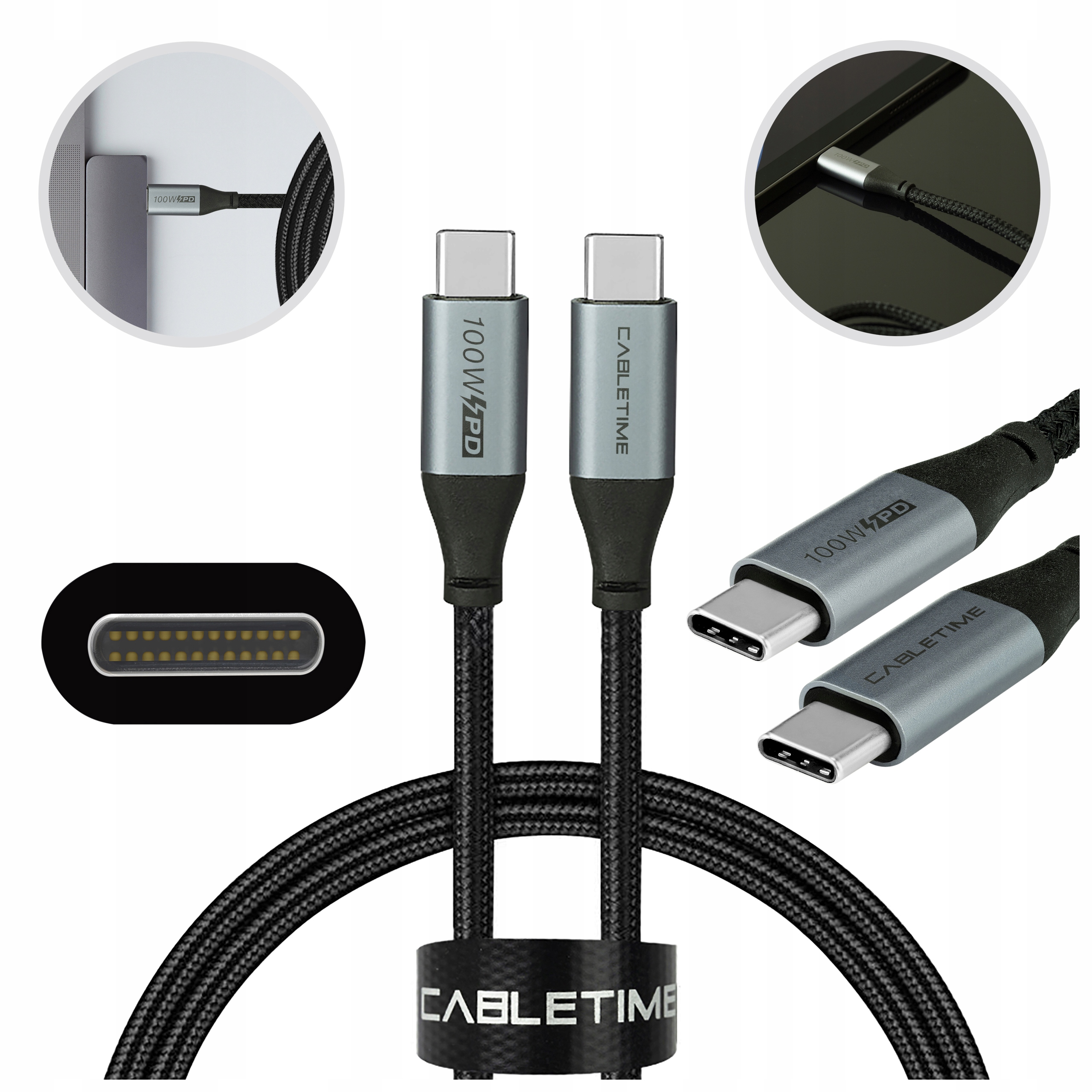 

Auda Kabel Usb-c typ-C Quick Charge 4.0 Pd 100W 2m