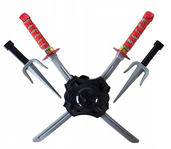 MIECZE SZTYLETY na szelkach strój Ninja ZESTAW 5W1