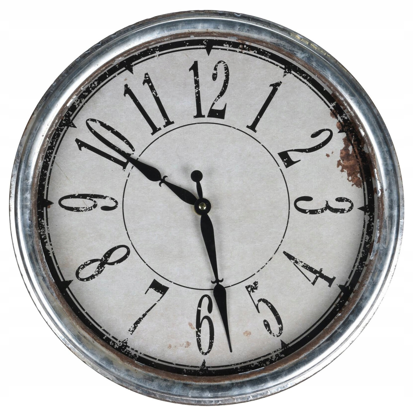 ZEGAR ŚCIENNY METAL OCYNK RDZA VINTAGE 32 CM