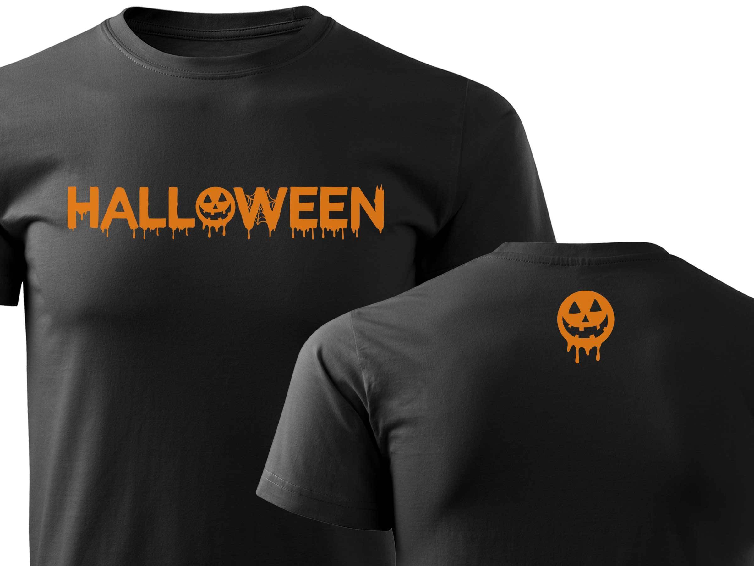 

Czarna koszulka z nadrukiem Halloween hit sezonu