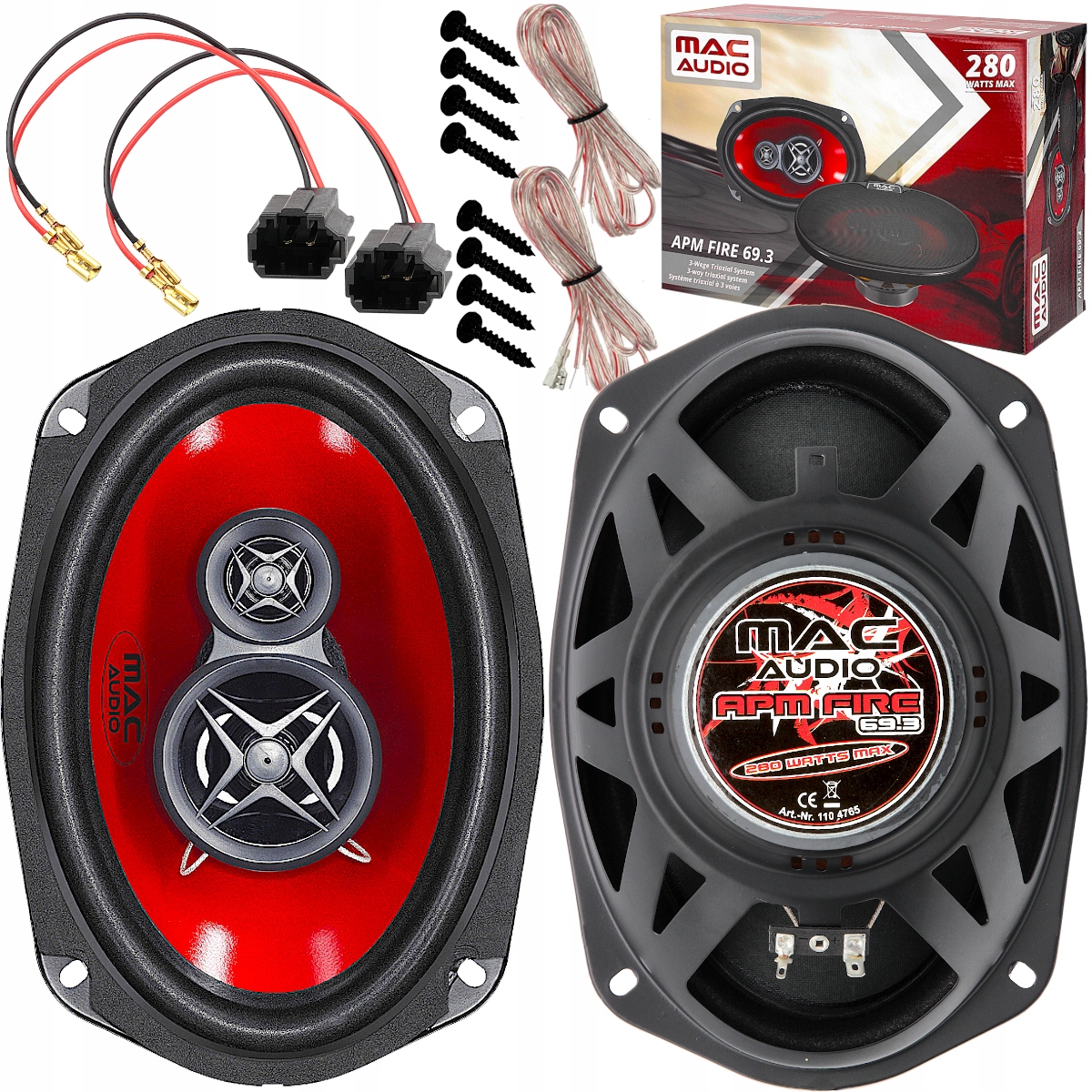 MOCNE GŁOŚNIKI SAMOCHODOWE MAC AUDIO ELIPSY OWALNE 280W 6X9" MASKOWNICE