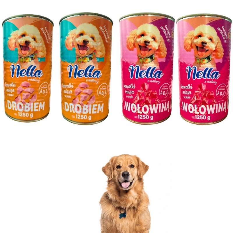 Levně Nella Vlhké krmivo mix chutí konzerva 10x1250g