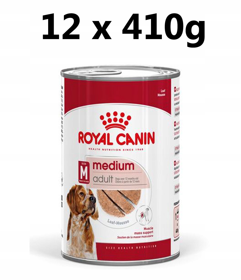 Vlhké krmivo pro psy Royal Canin Medium Adult Mousse 12 x 410 g konzerva