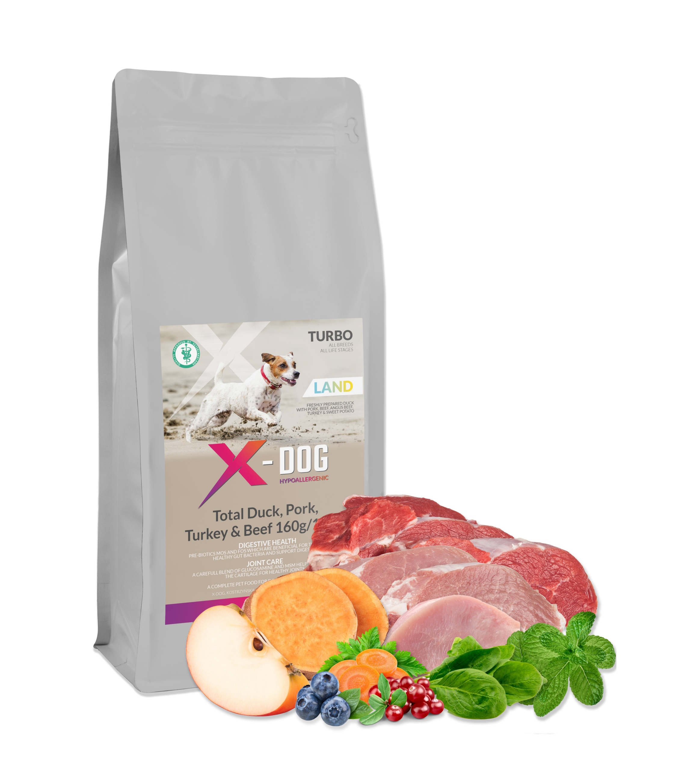 X-dog Adult/junior M/L Hypoallergrnic Land 12KG
