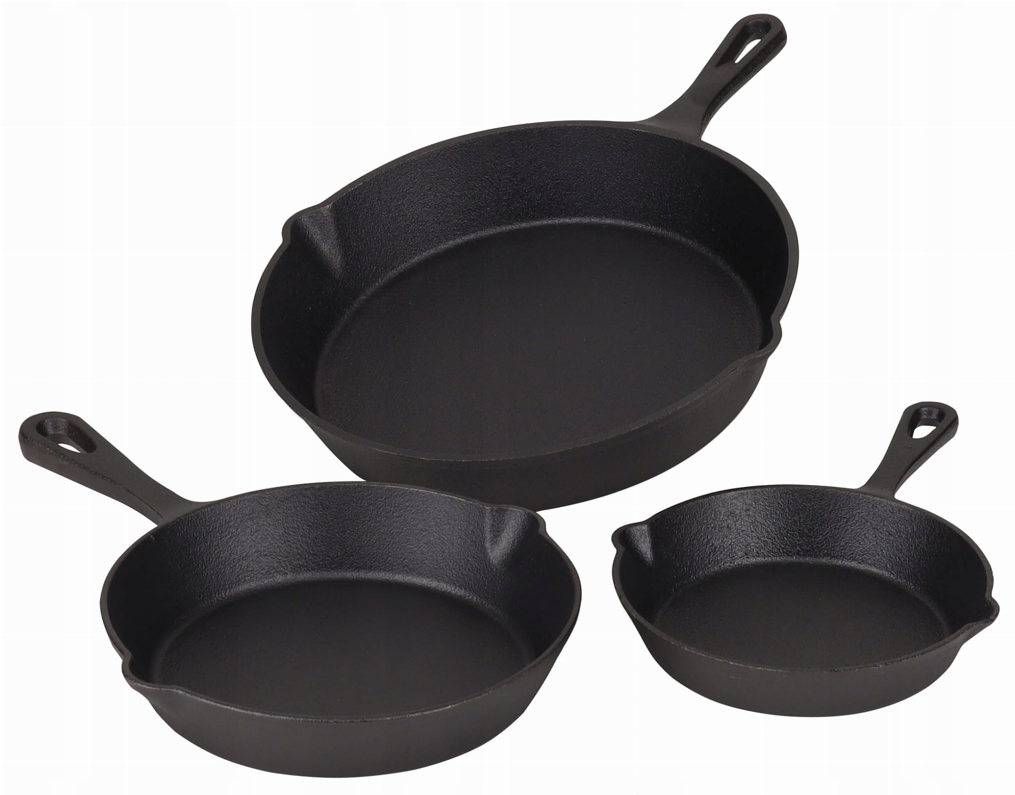 Sada litinových steakových pánví, 3 kusy