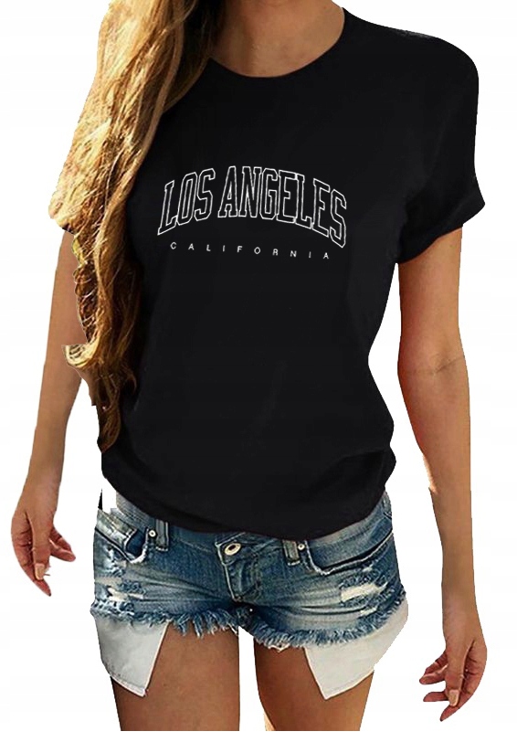 

T-shirt Koszulka Damska Z Nadrukiem L Angeles M