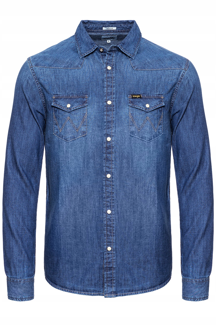 

Wrangler Western Meska Koszula Jeansowa Napy S