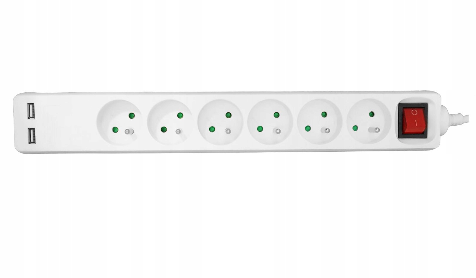 

Przedłużacz 6 gniazd 5m ładowarka Usb x2