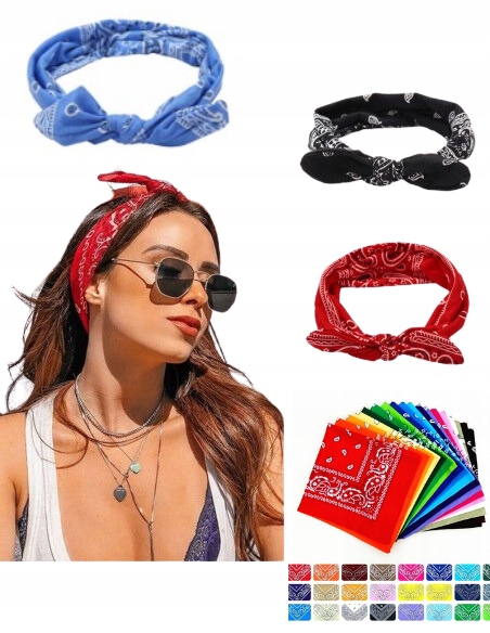 BANDANA CHUSTA NA GŁOWĘ OPASKA BAWEŁNA Marka inna