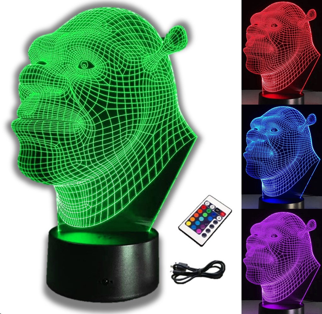 

Lampka Nocna Shrek 3D Led Rgb Pilot