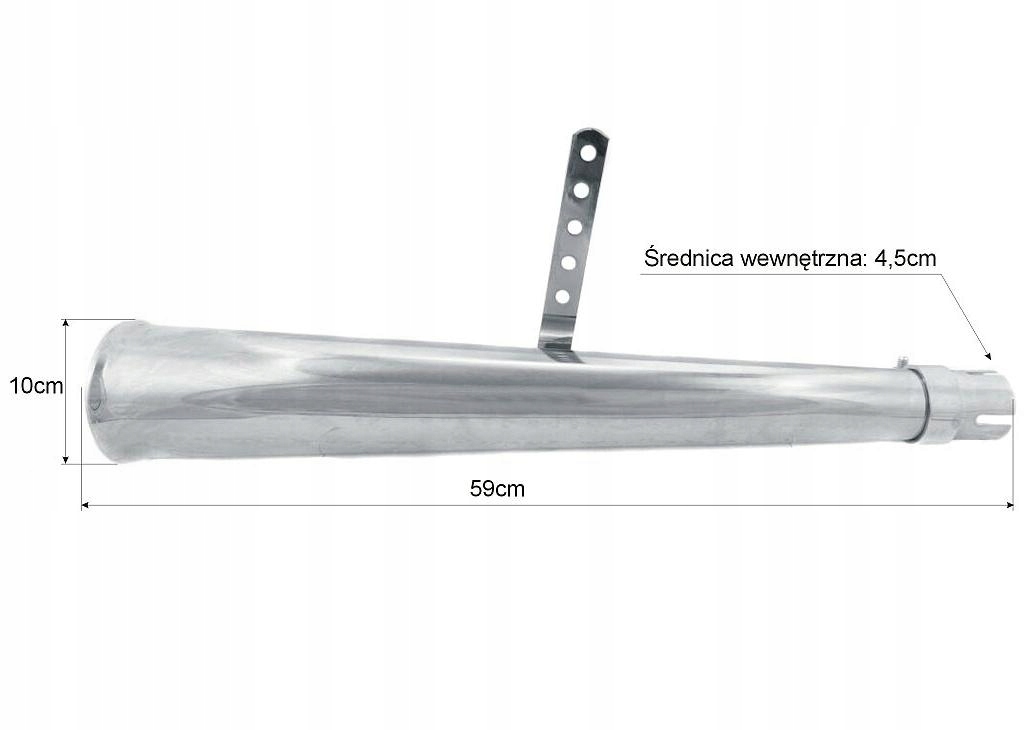 TŁUMIK RURA WYDECHOWA CHROM - CHOPPER DRAG KLASYK Numer katalogowy części TW-039
