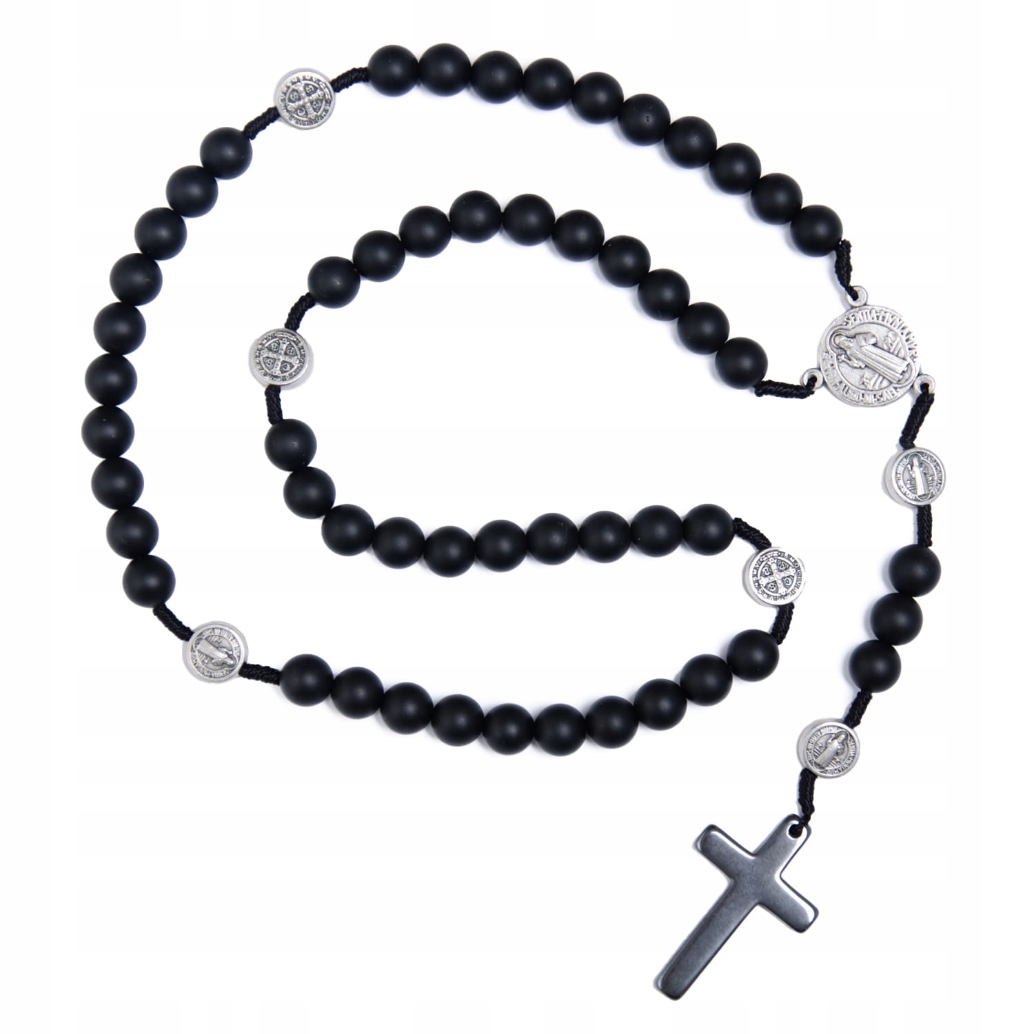 Růženec z černého matného onyxu RT-23