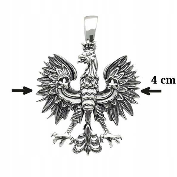 Stříbrný přívěsek 925 Přívěsek Orel v koruně Znak Polský (velký)