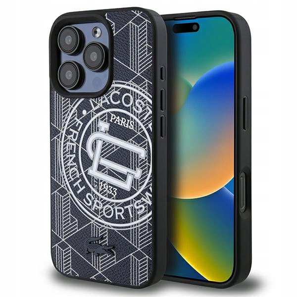 Pouzdro Lacoste pro iPhone 16 Pro Max 6.9" tmavě modré Mono Sportswear MagSafe