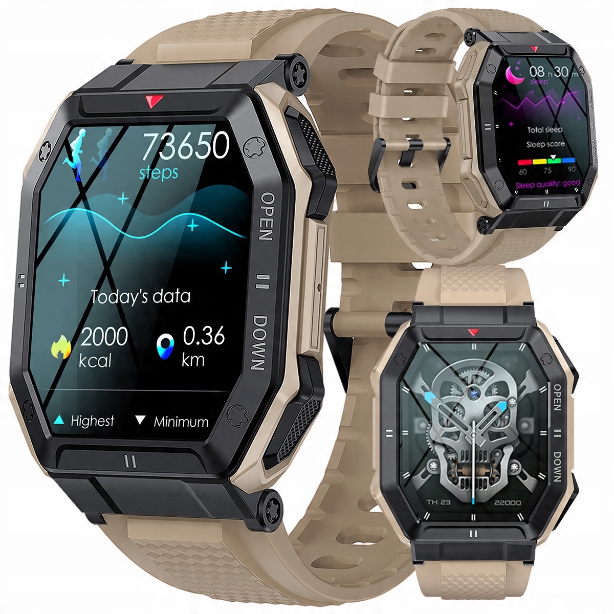 

Smartwatch Męski Militarny Rozmowy Wielofunkcyjny
