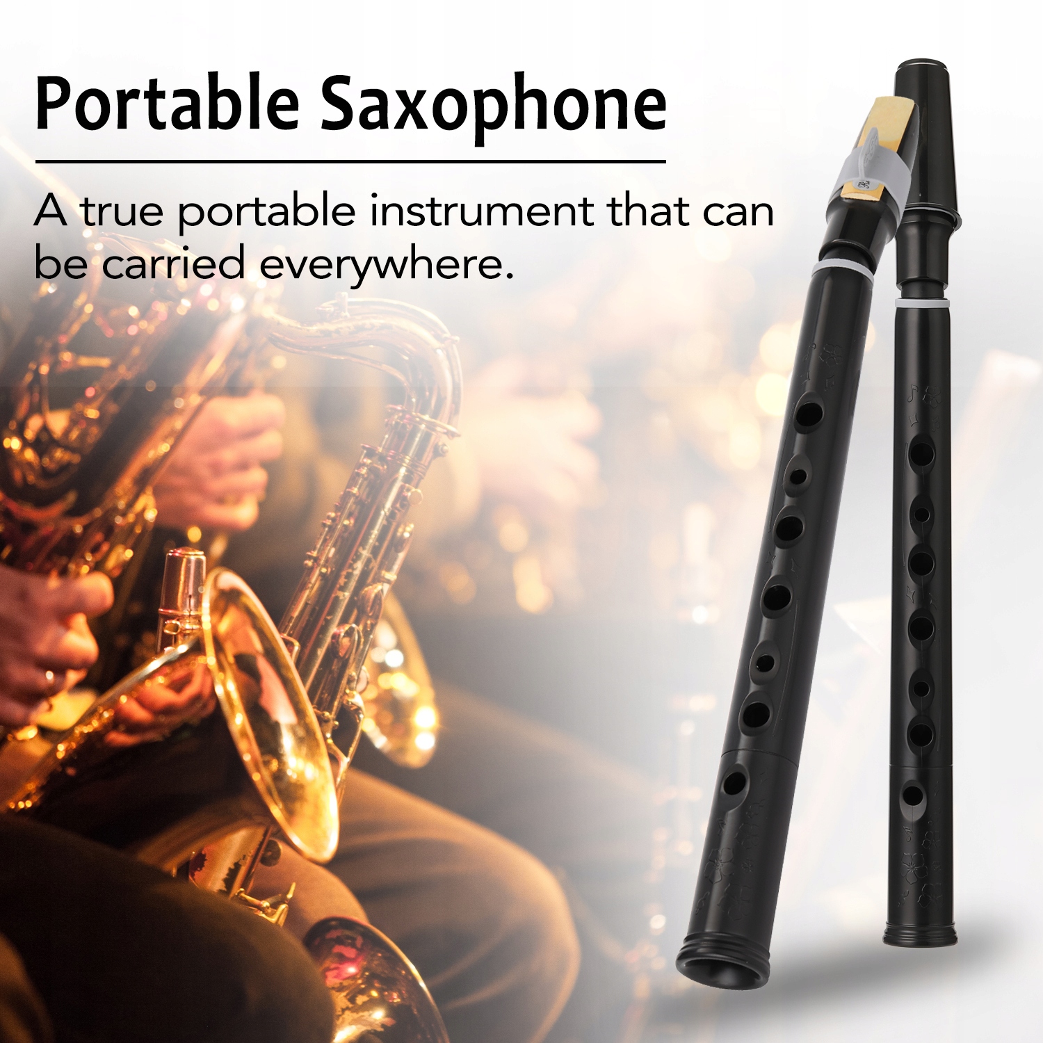 Black Pocket Sax Mini Portable Saksofon mały saksofon z torbą do 2I