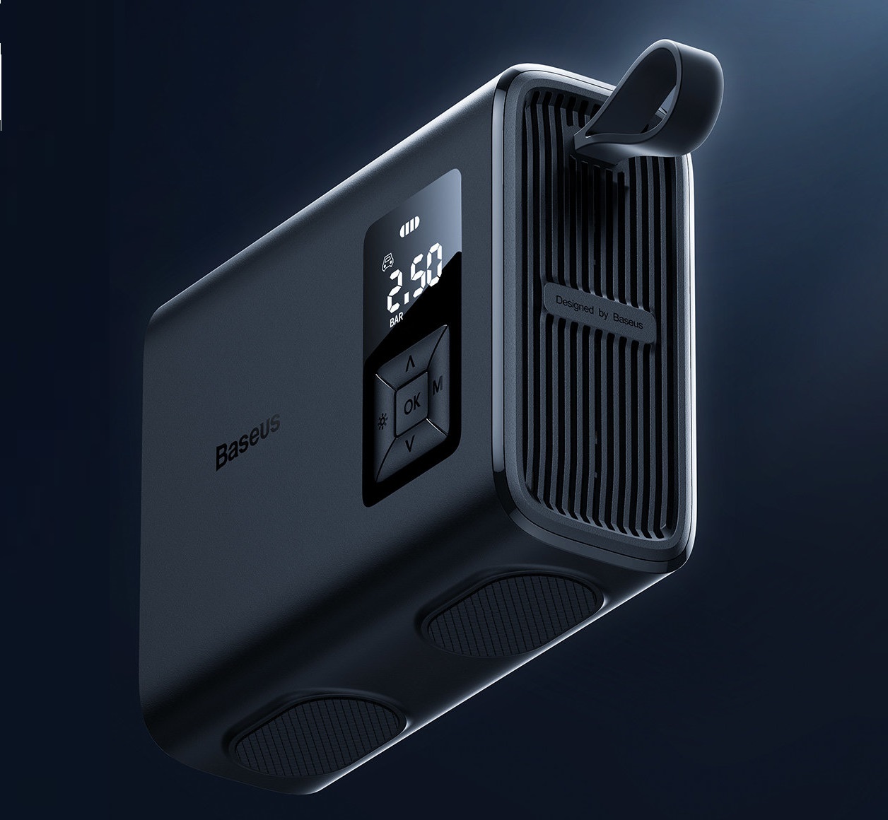 KOMPRESOR SAMOCHODOWY BASEUS BS-CG007 SPRĘŻARKA POMPKA 6000mAh Z LATARKĄ Ciśnienie maksymalne 2.8 bar