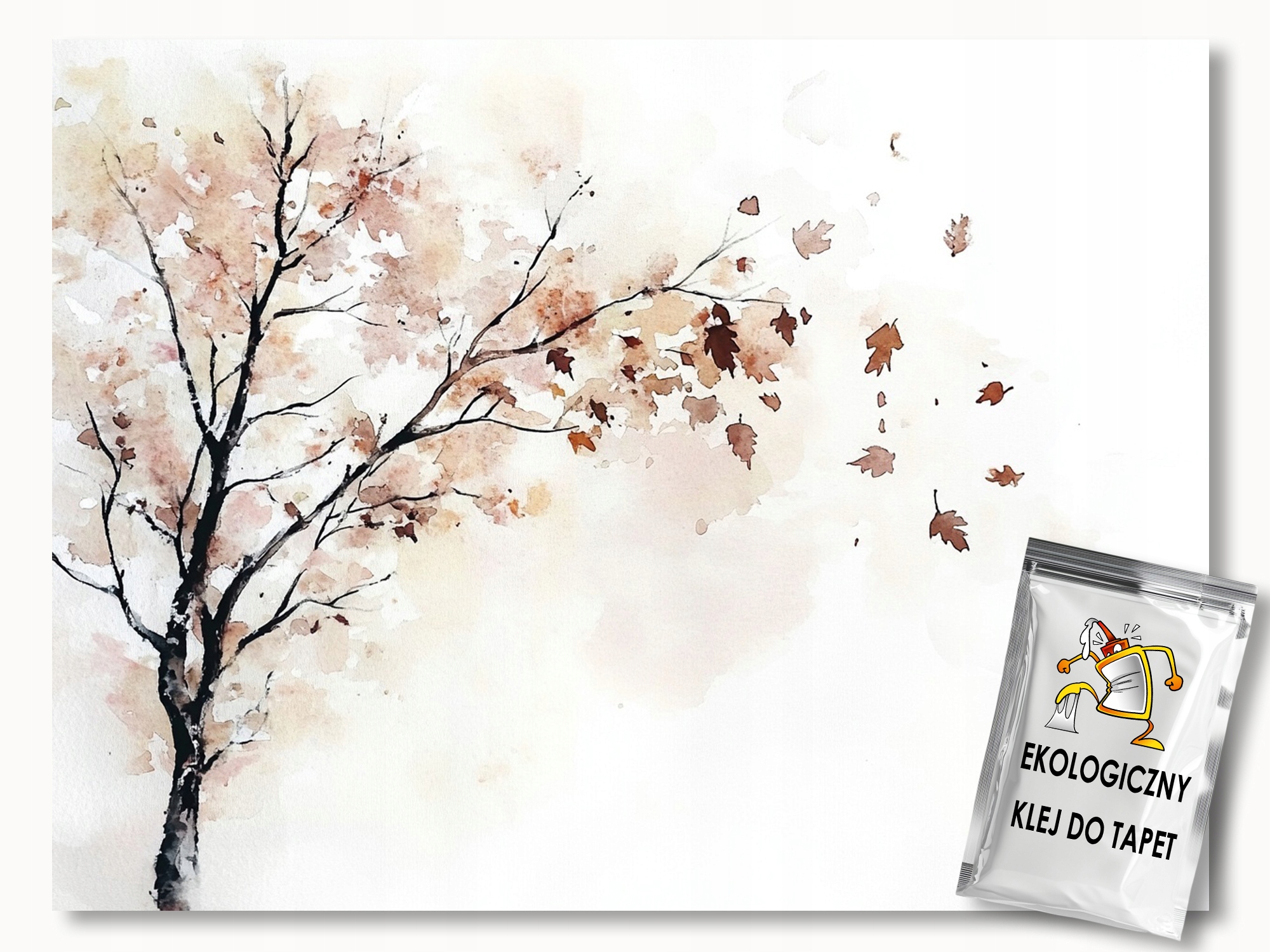 Fototapeta Flizelina Grafika Akvarel Dřevo Listy Podzim 300x210 110g