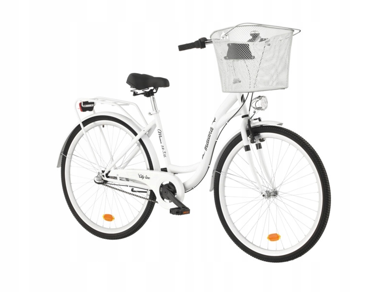 Rower miejski Indiana Moena 28 cali damski Biały Kosz VKS-102WH Stalowy