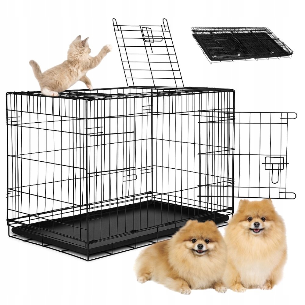 Kennelová Klec skládací kovová pro zvířata psa kočku 61x42x50cm Kotec