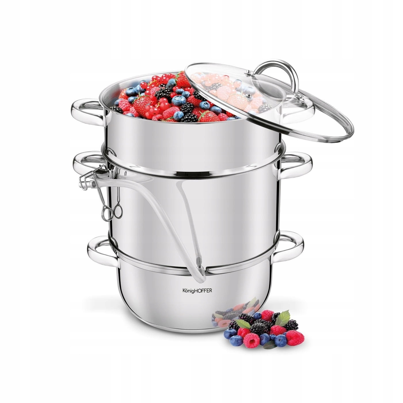 Parní odšťavňovač z nerezové oceli na indukci, stříbrný, 8 l