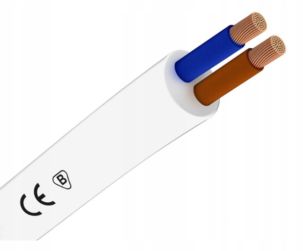 

Przewód Kabel Linka Przedłużacz Owy 2X2,5 biały