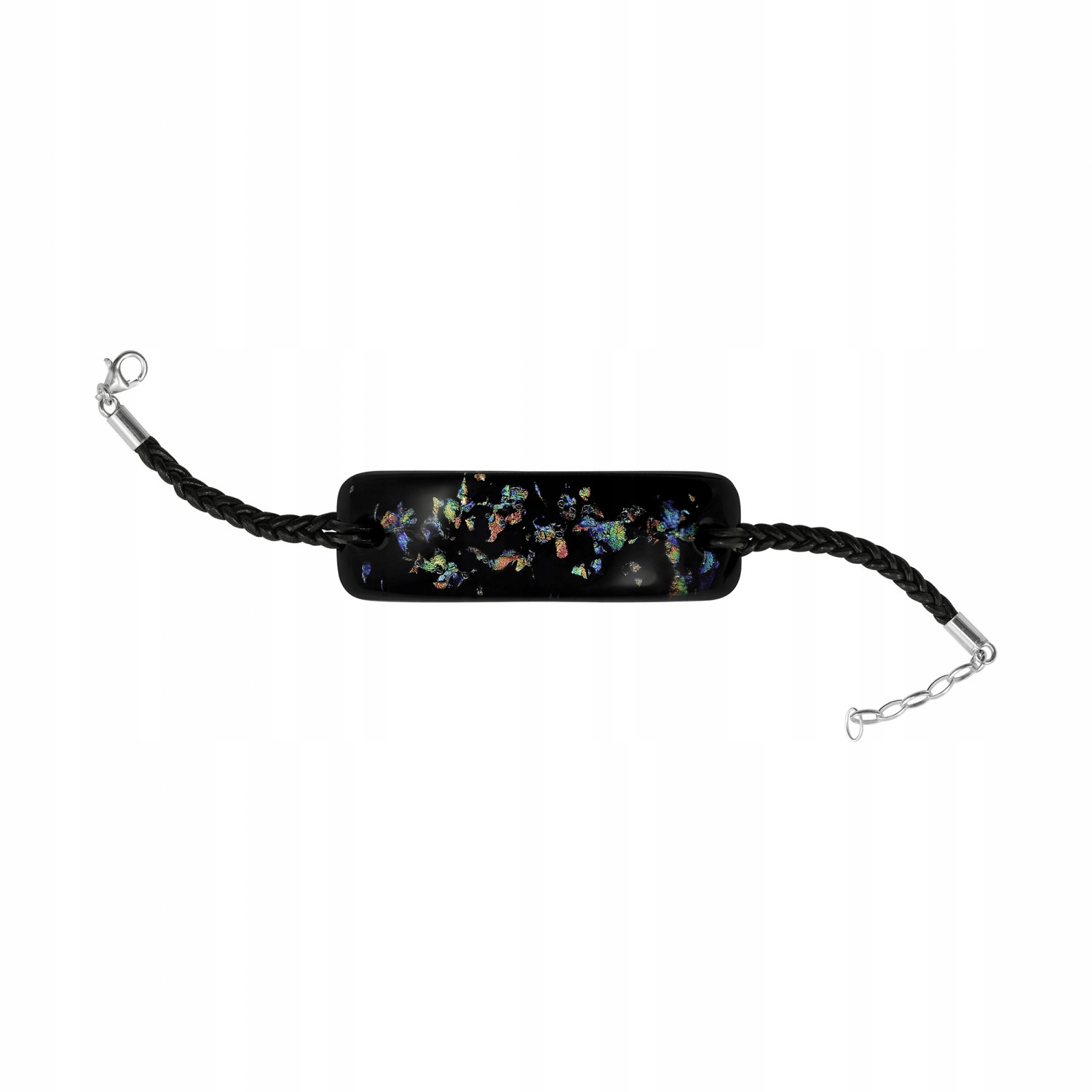 Dámský černý náramek Harf sklo murano