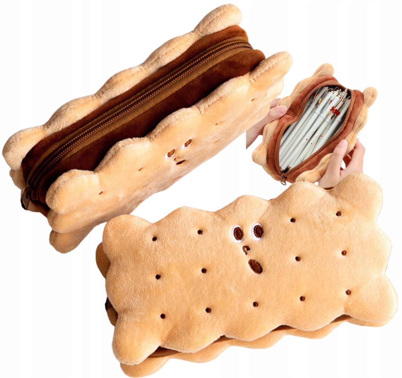 

Piórnik szkolny kosmetyczka pluszowa ciastko plusz