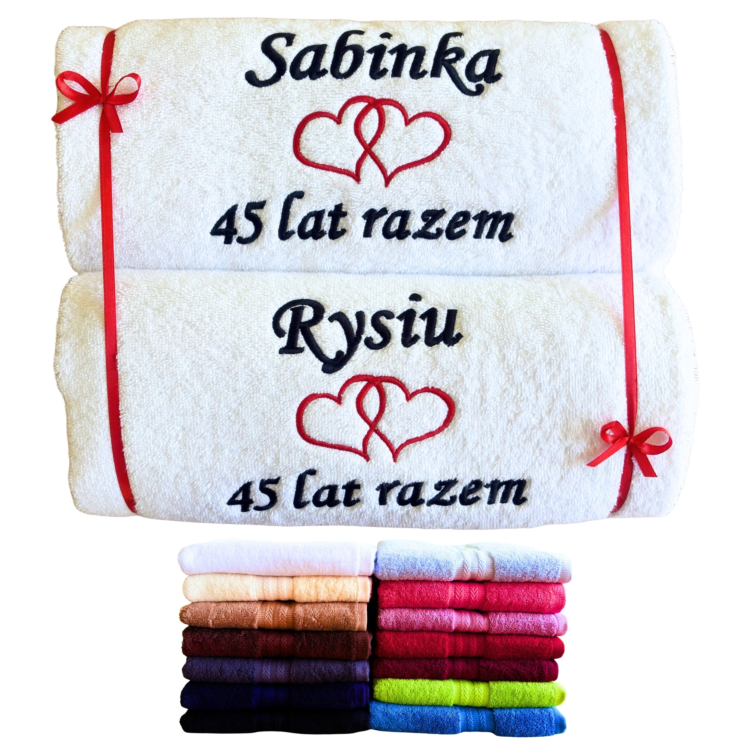 Ručníky k 45. výročí svatby Dárek pro rodiče přátel, Safírové hody