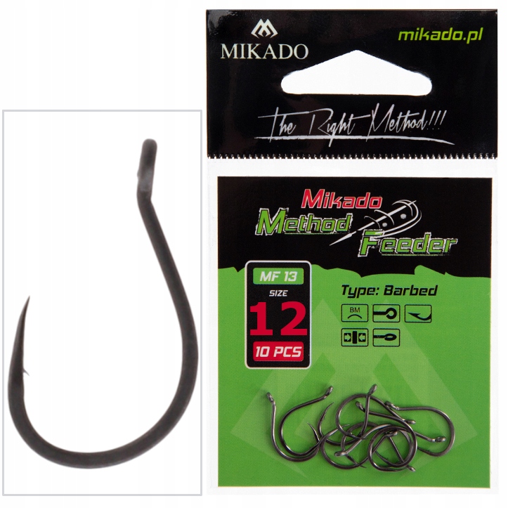 

Haczyki MF13 rozmiar 12 Method Feeder Mikado 10szt