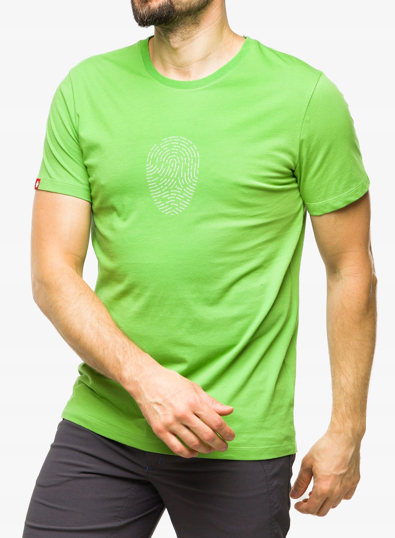 Tričko s potiskem Ocun Classic T Fingerprint zelená barva XL