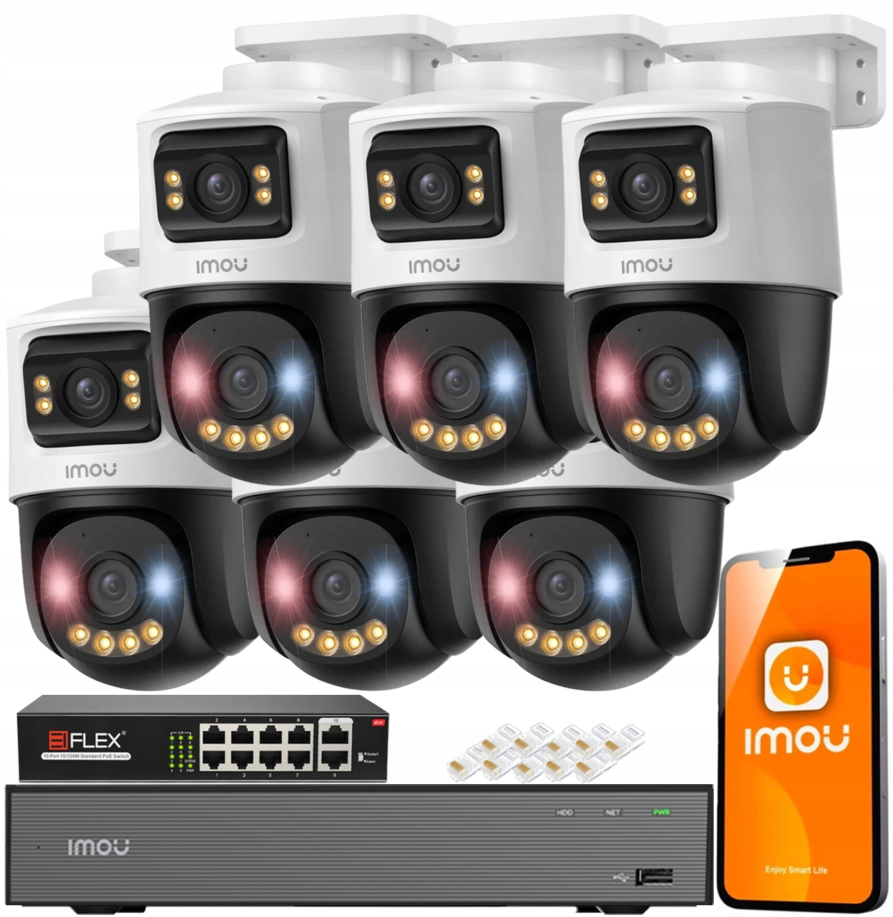 Sada monitorovacích kamier 6Mpx (3MP 3MP) 6x IPC-PS70FP-6M0 Imou Audio Led